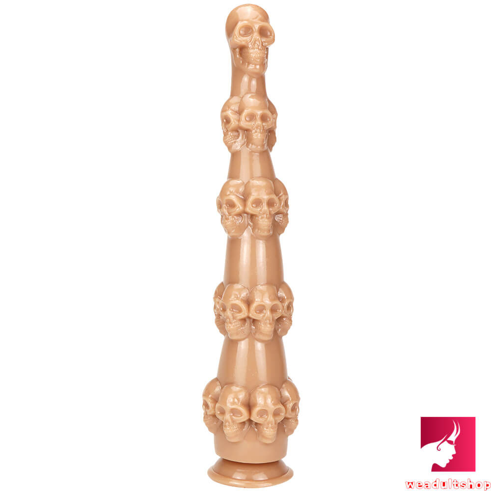 14.56in Skull Fantasy Women Fuck Big Black Dildo Thick Sex Toy
