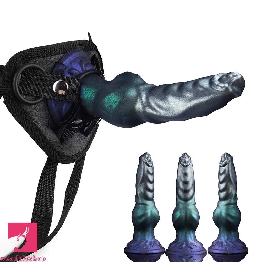 7.48in Strap on Monster Dog Knot Silicone Dildo Vaginal G-spot Sex Toy