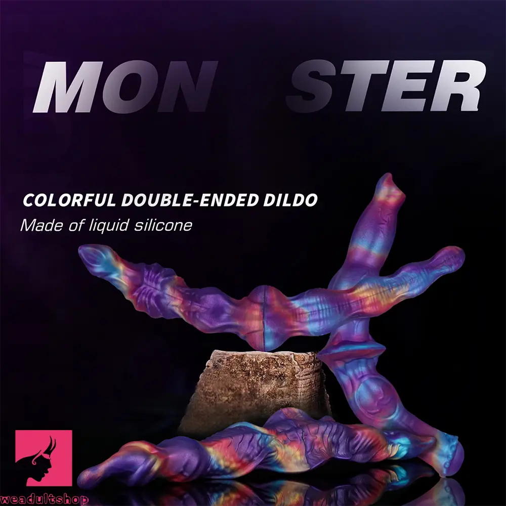 13.77in Dual Sided Horse Dog Knot Silicone Dildo G Spot Stimulator Dildo