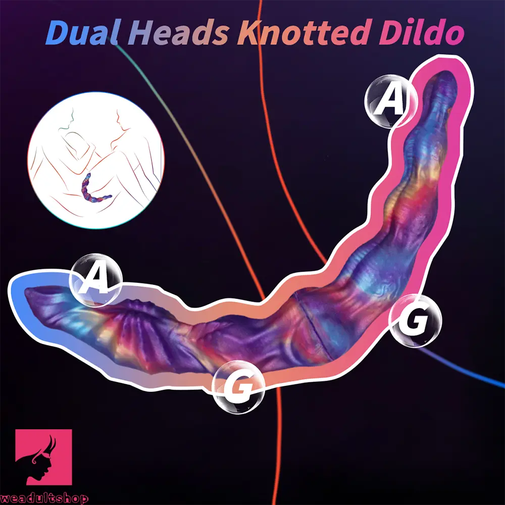 13.38in Dual Heads Knot Silicone Big Long Monster Dildo For Cock Toy