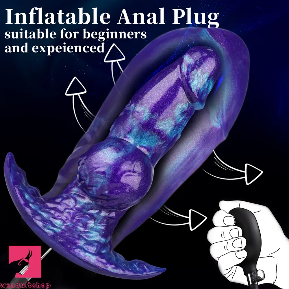 6.29in Inflatable Dog Knot Silicone Dildo Hands-free Play Adult Feel Cock