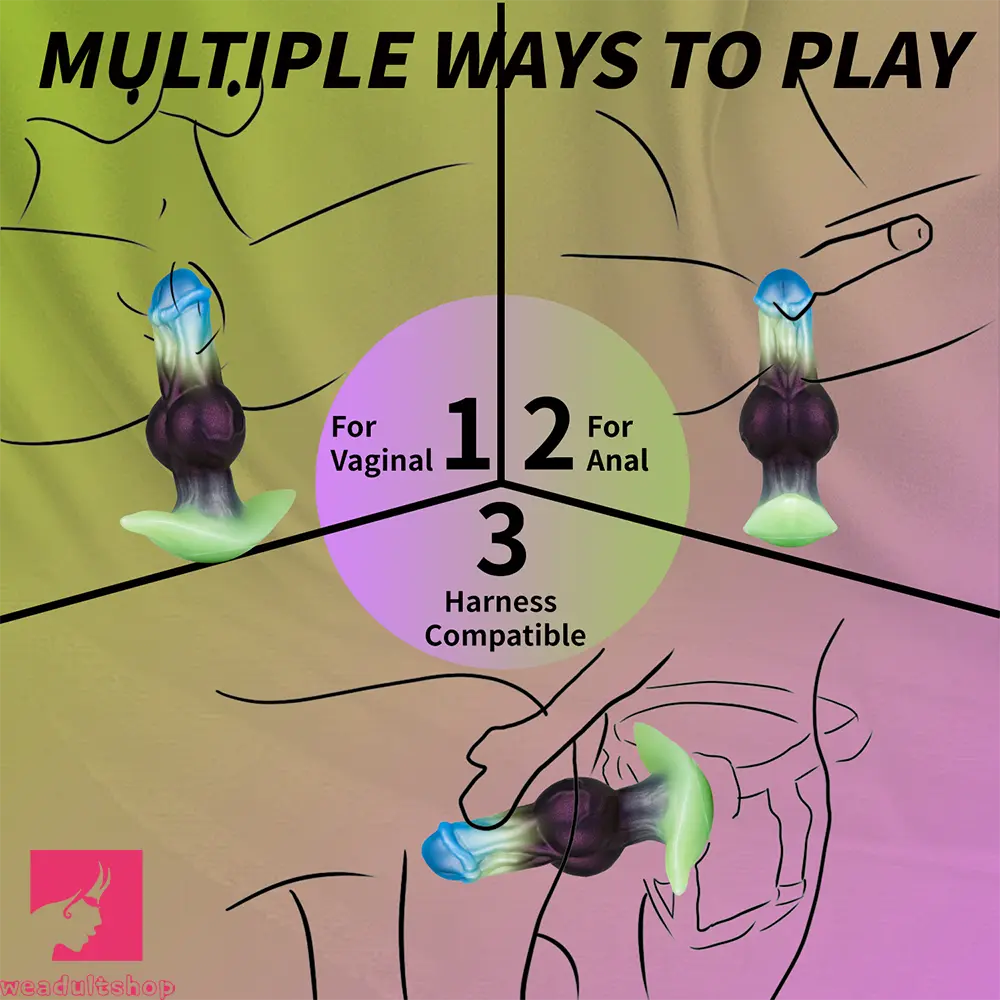 6.29in Horse Head Knot Monster Silicone Dildo For Anus Dual Dilator