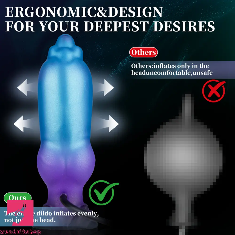 8.26in Fantasy Monster Knot Inflatable Silicone Dildo Realistic Felt Love