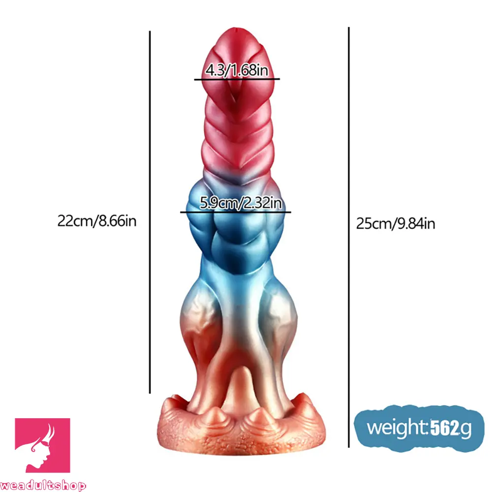 9.84in Auto Vibrating Telescopic Heating Shock Monster Remote Dildo