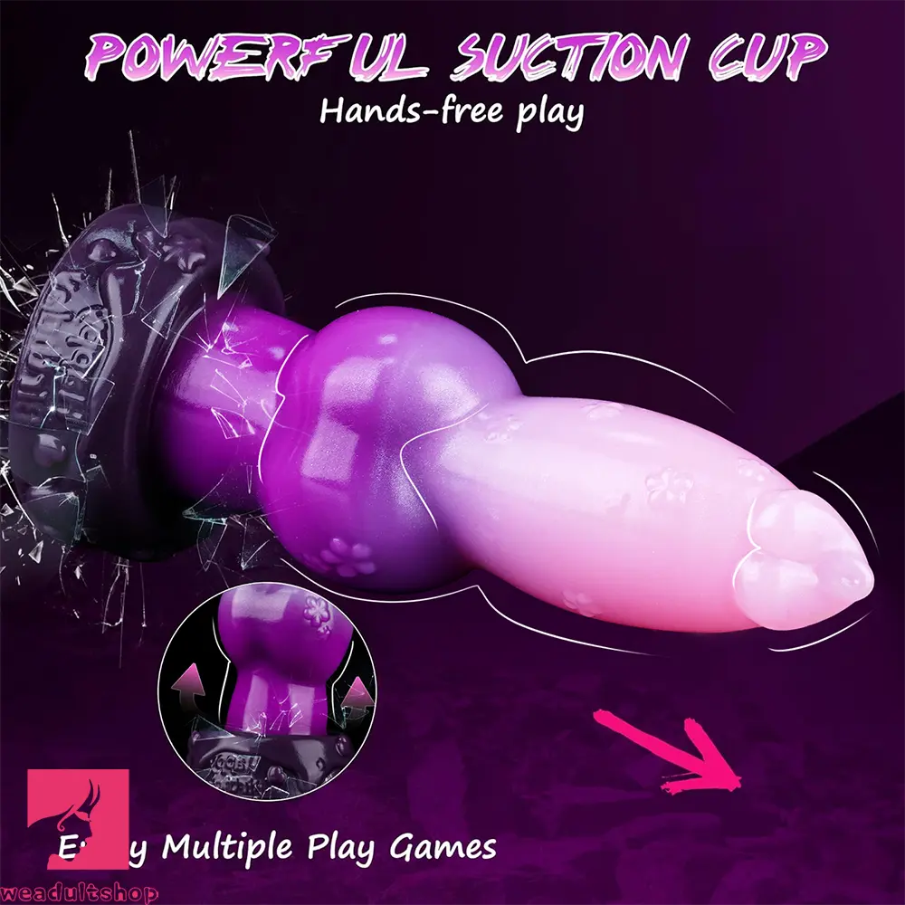 5.9in Flower Design Tapered Tip Knot Monster Silicone Female Dildo Toy