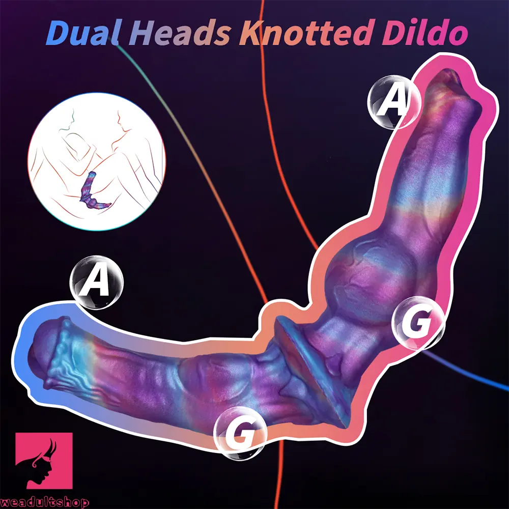 13.77in Dual Sided Horse Dog Knot Silicone Dildo G Spot Stimulator Dildo