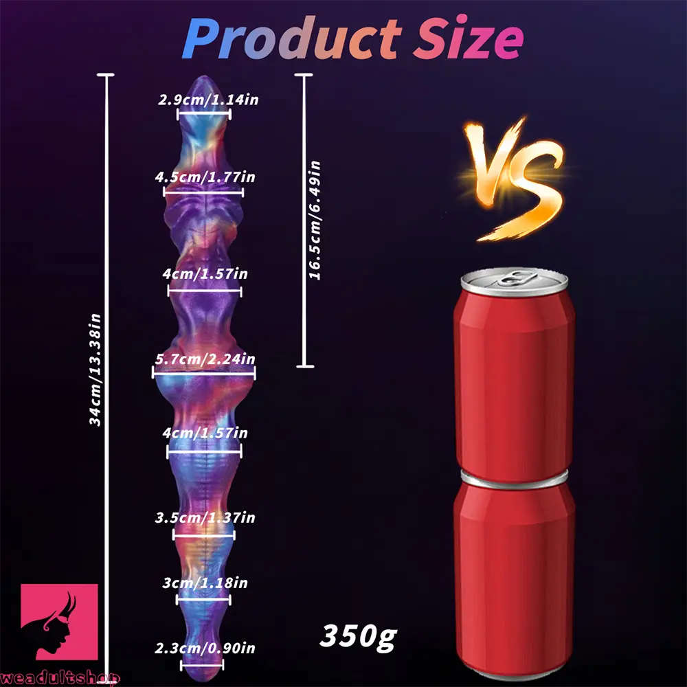 13.38in Dual Heads Knot Silicone Big Long Monster Dildo For Cock Toy