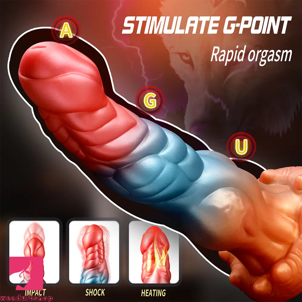 9.84in Auto Vibrating Telescopic Heating Shock Monster Remote Dildo