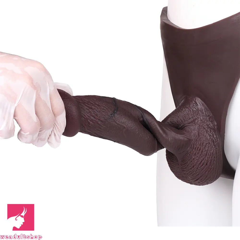 8.46in Silicone Soft Big Hollow Strap on Dildo Panty Manual Climax Cock