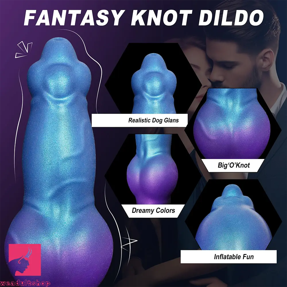 8.26in Fantasy Monster Knot Inflatable Silicone Dildo Realistic Felt Love
