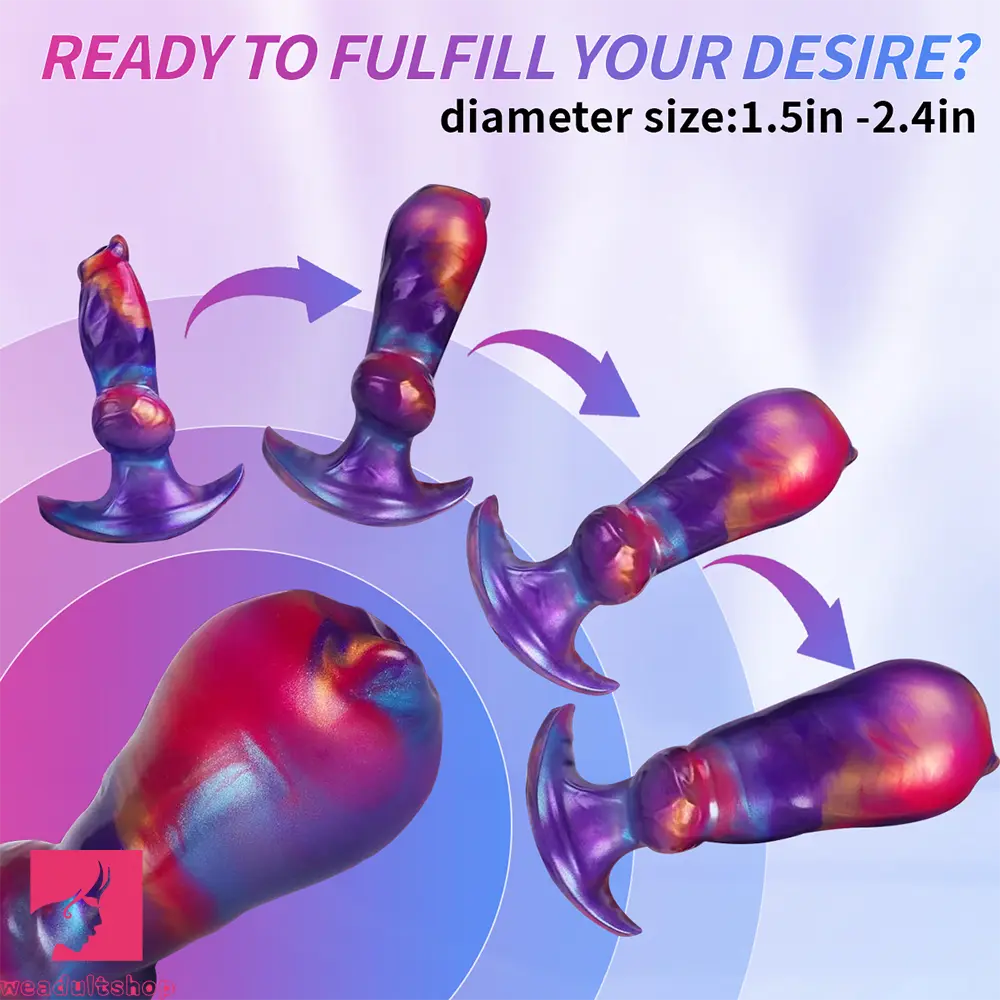 6.7in Magnetic Inflatable Knot Silicone Dildo G-spot Sex Toy For Penis