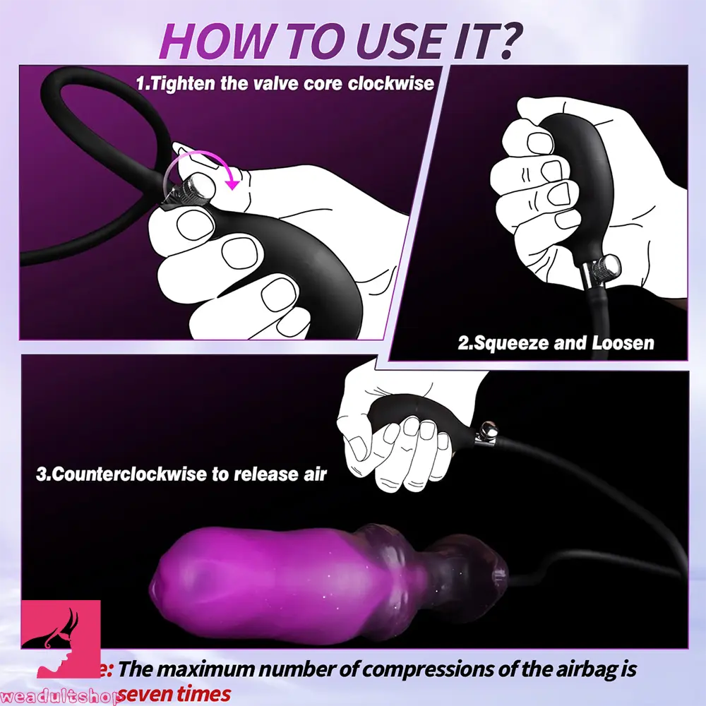 6.7in Magnetic Inflatable Knot Silicone Dildo G-spot Sex Toy For Penis