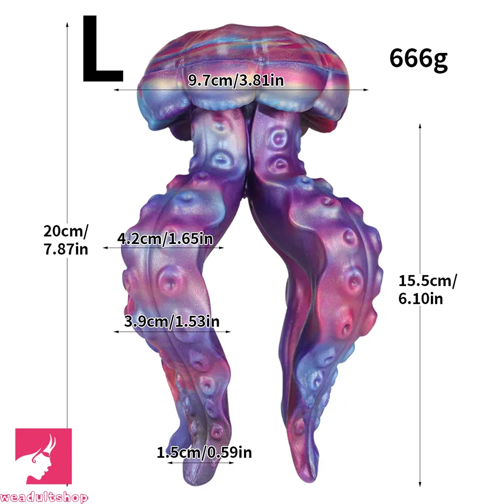 5.82in 7.87in Tentacle Dual Heads Silicone Dildo Anal Expansion Sex Cock