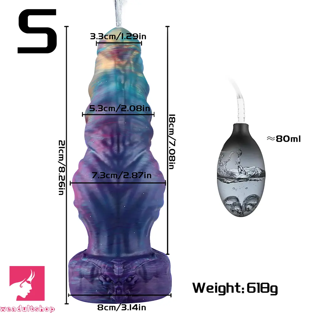 8.26in 10.62in 12.99in Monster Knotted Silicone Big Soft Cumming Dildo