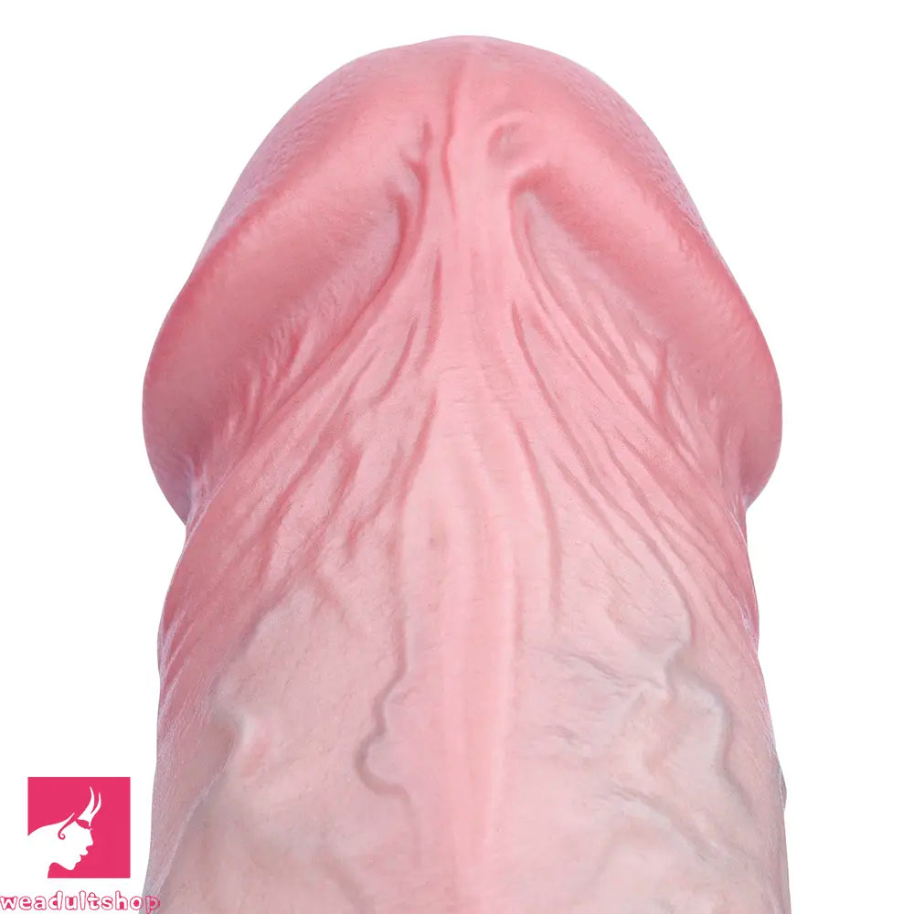 11.02in Real Feeling Double Layer Silicone Soft Handle Handhold Dildo