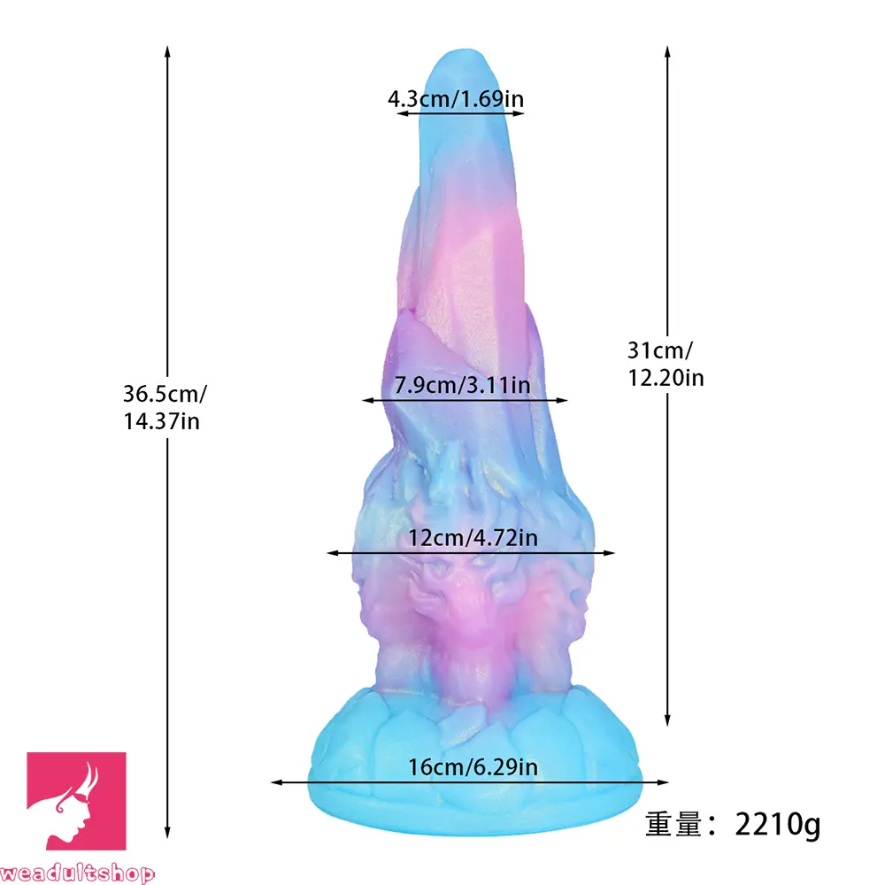 7.87in 14.37in Fantasy Monster Huge Dildo Sex Masturbator Female Cock