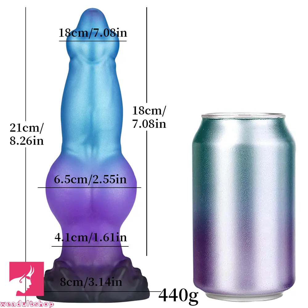 8.26in Fantasy Monster Knot Inflatable Silicone Dildo Realistic Felt Love