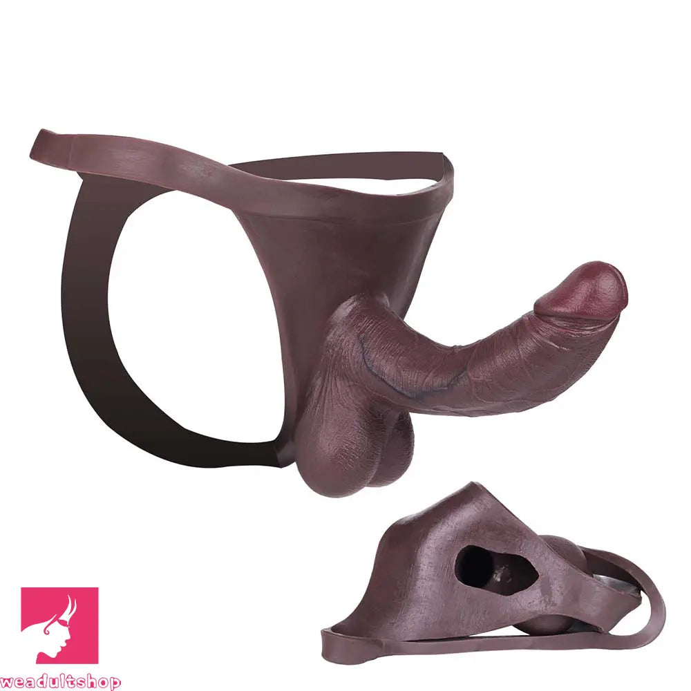 7.87in Lifelike Hollow Strap on Dildo Panty For Stimulation Expansion Toy
