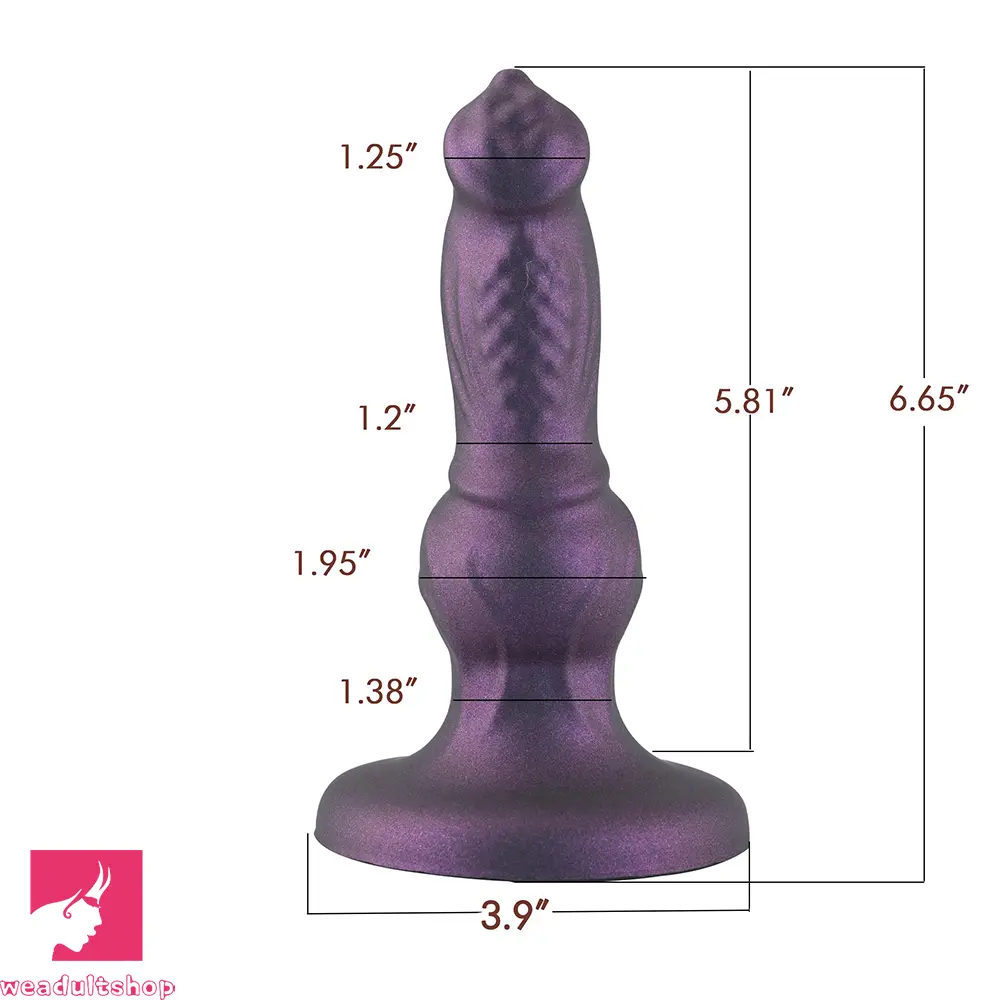 6.65in Dog Knot Silicone Dildo Suitable For Female And Male Cock Love