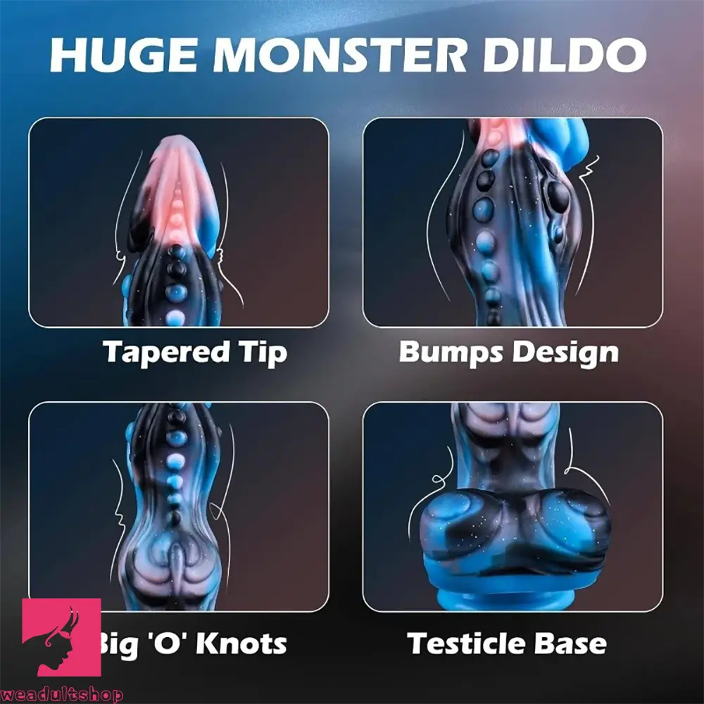 9.72in Thrusting Dragon Monster Fantasy 4IN1 Knot Dildo Automatic Heating