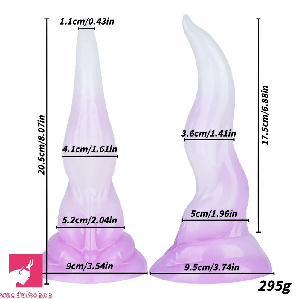 8.07in Fantasy Animal Monster Silicone Big Dildo with Suction Cup Toy