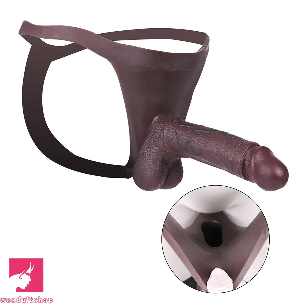 8.27in Realistic Male Penis Silicone Hollow Strap on Dildo Panty For Love