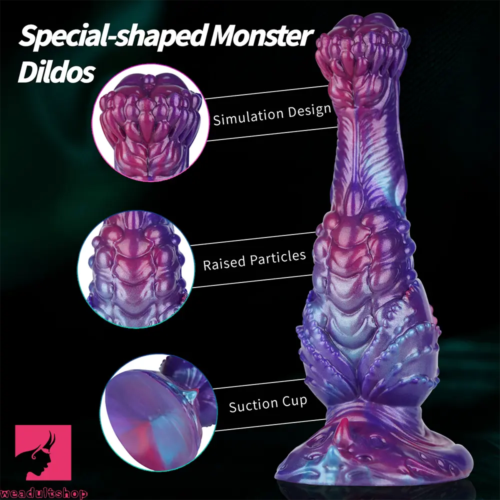 8.85in Fantasy Monster Hierarchical Design Silicone Big Dildo For Feeling
