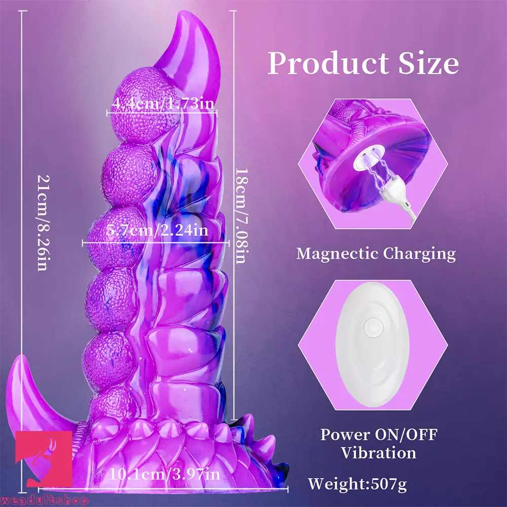 8.26in Tentacle Vibrating Remote Control Dildo Erotic Stimulation Feeling