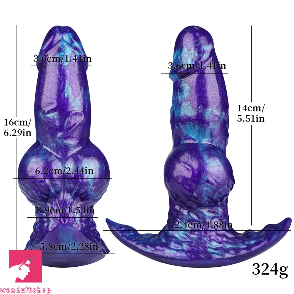 6.29in Inflatable Dog Knot Silicone Dildo Hands-free Play Adult Feel Cock