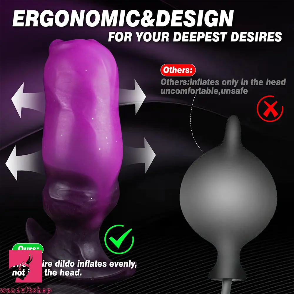 6.69in Monster Knot Inflatable Dildo For Anal Vaginal Knot Massage Toy