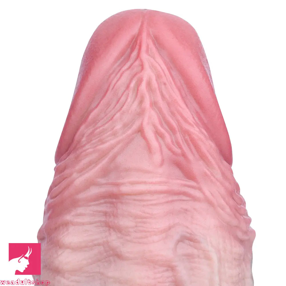 11.1in Real Feeling Double Layer Silicone Soft Handle Flexible Love Dildo