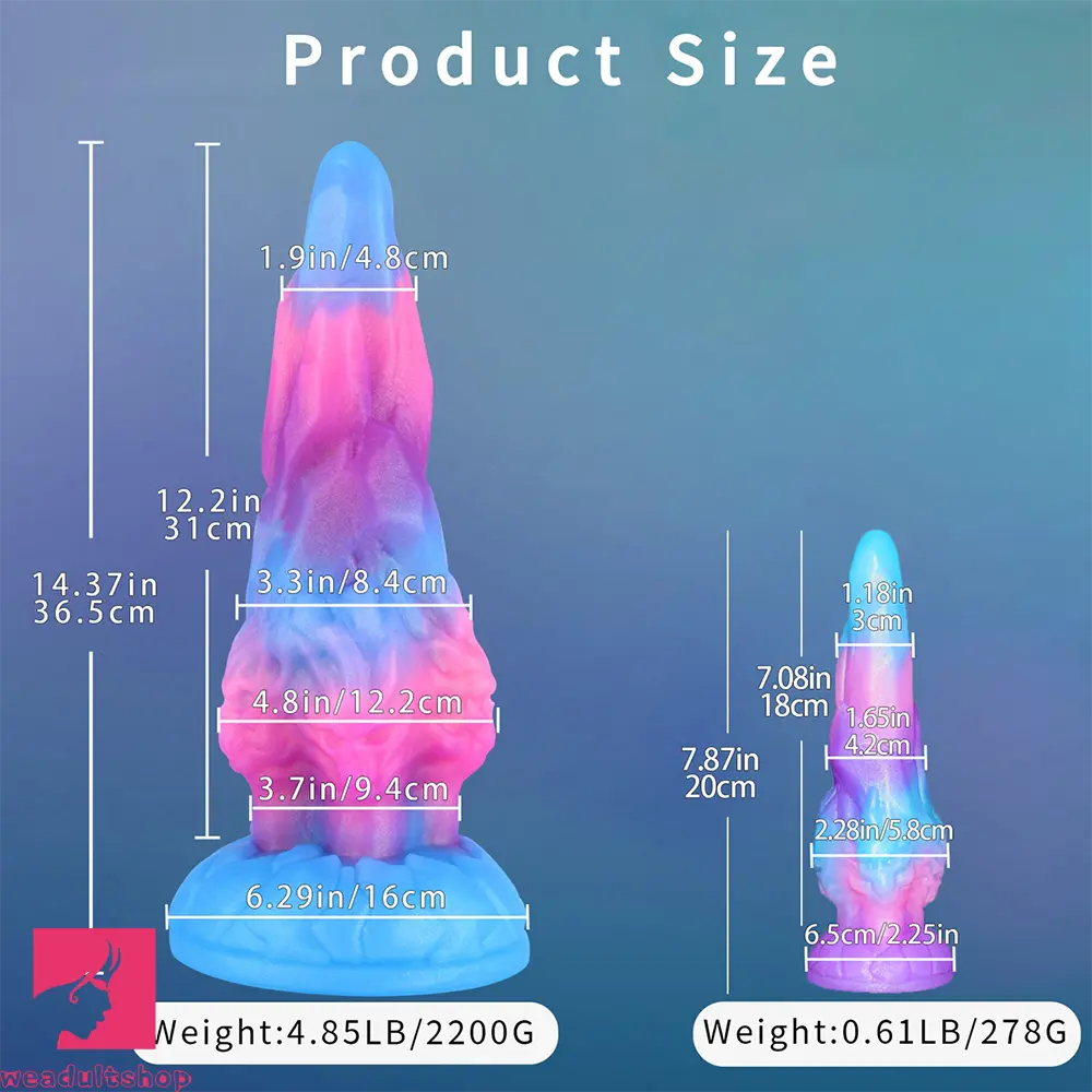 7.87in 14.37in Fantasy Monster Huge Dildo Sex Masturbator Female Cock