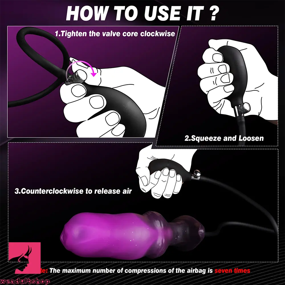 6.69in Monster Knot Inflatable Dildo For Anal Vaginal Knot Massage Toy