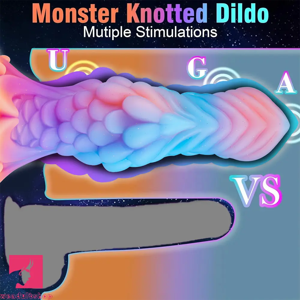 7.87in Monster Knot Luminous Dildo With Ribs Adult Sex Masturbator