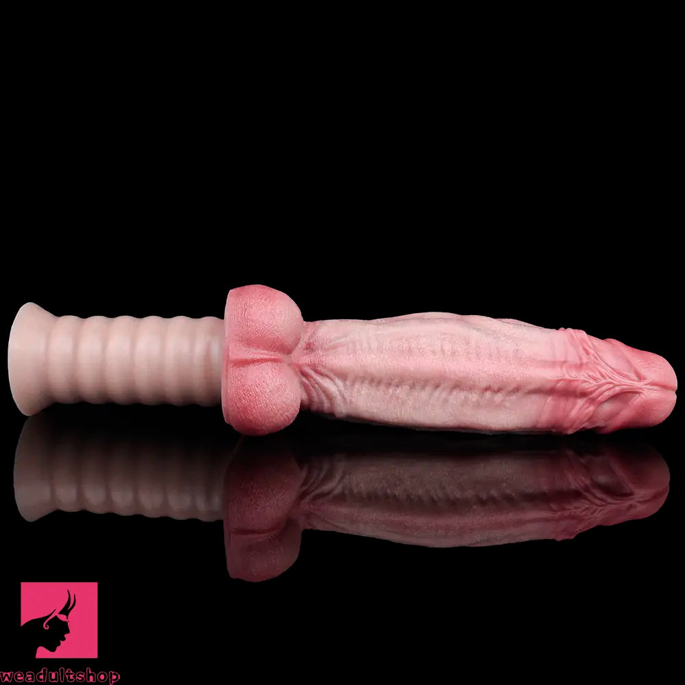 10.82in Real Feeling Double Layer Silicone Soft Handle Flexible Feel Dildo