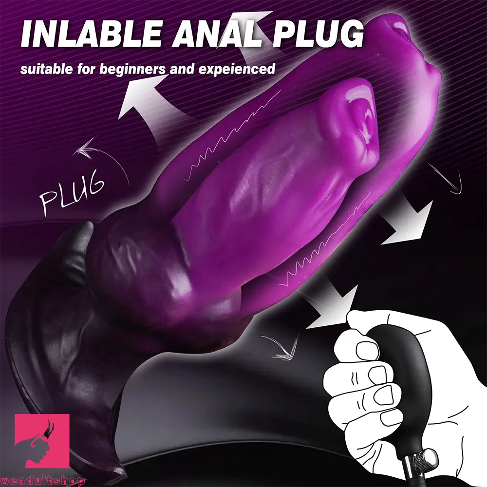 6.69in Monster Knot Inflatable Dildo For Anal Vaginal Knot Massage Toy
