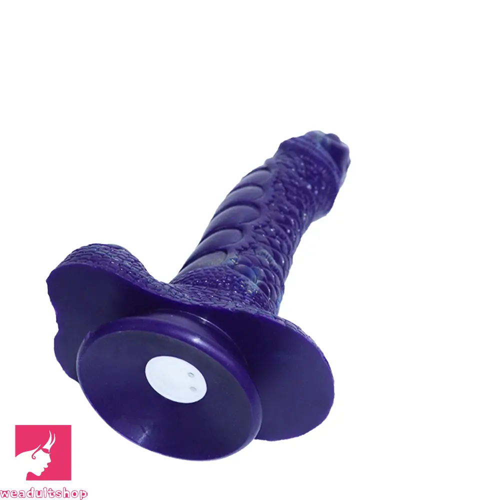 9.05in Dragon Scale Armor Animal Vibrating Dildo With Tapered Head Toy