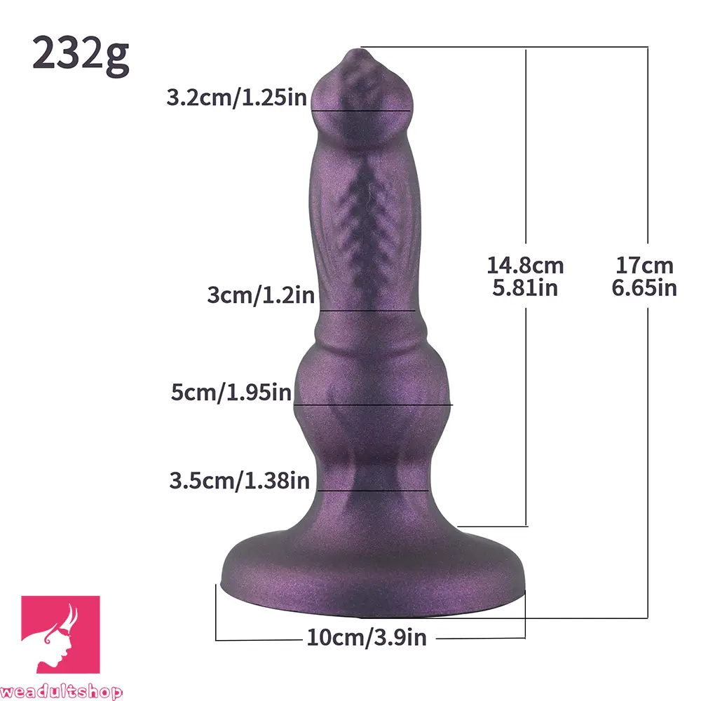 6.65in Dog Knot Silicone Dildo Suitable For Female And Male Cock Love