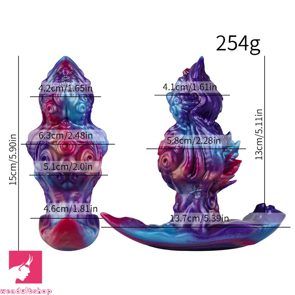 5.9in Fantasy Tentacle Soft Spiked T-shape Base Sharp Head Dildo