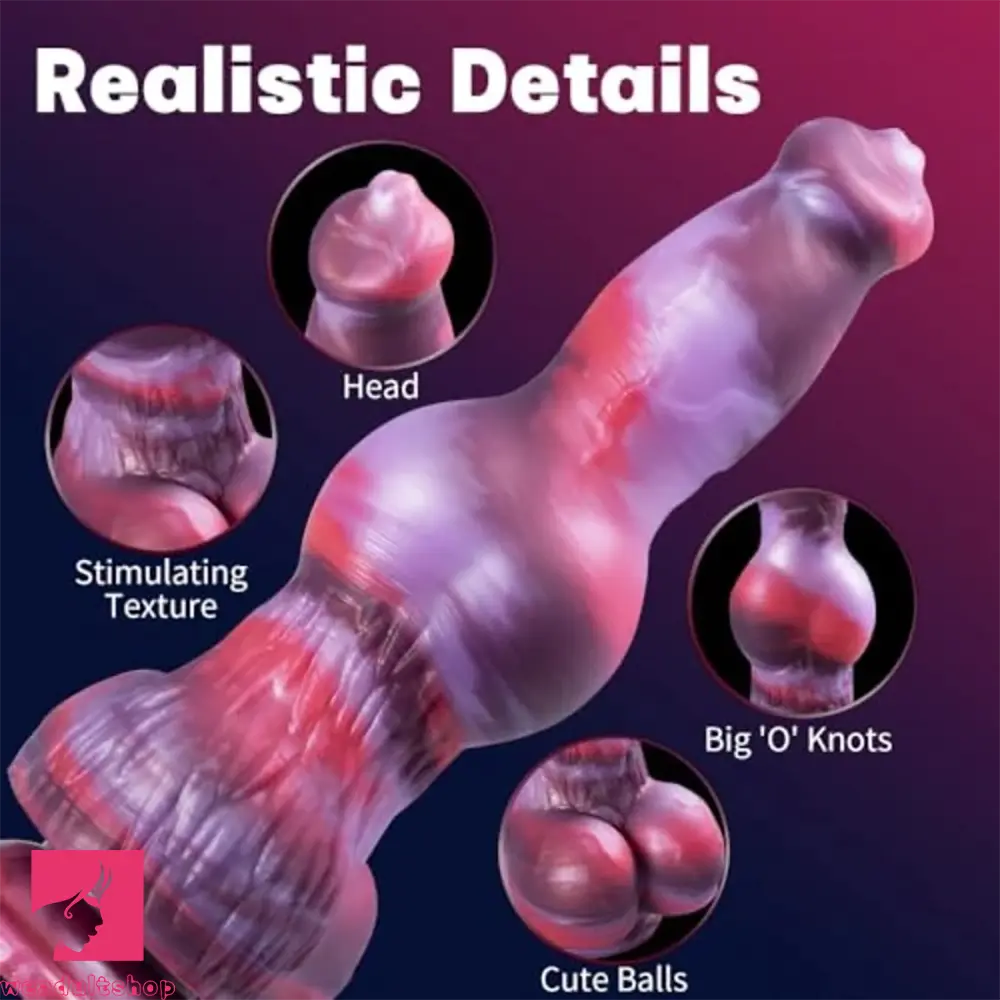 9.8in Monster Dog 2 Big Knots Silicone Soft Big Skintouching Animal Dildo