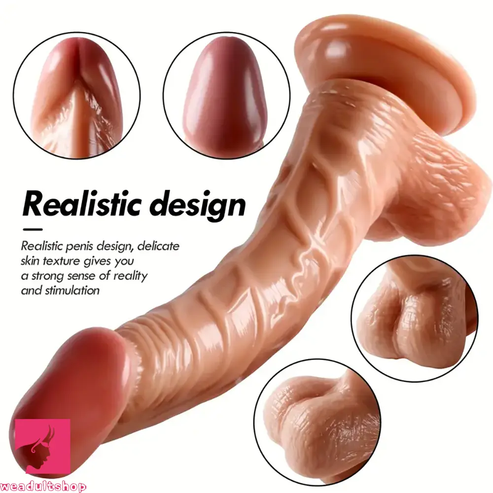 9.06in Curved Big Real Dildo With Suction Cup G-spot Anal Sex Toy Weadultshop