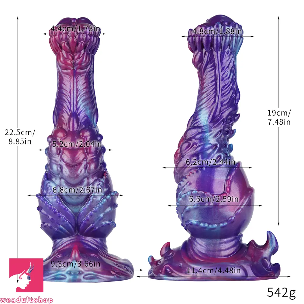 8.85in Fantasy Monster Hierarchical Design Silicone Big Dildo For Feeling
