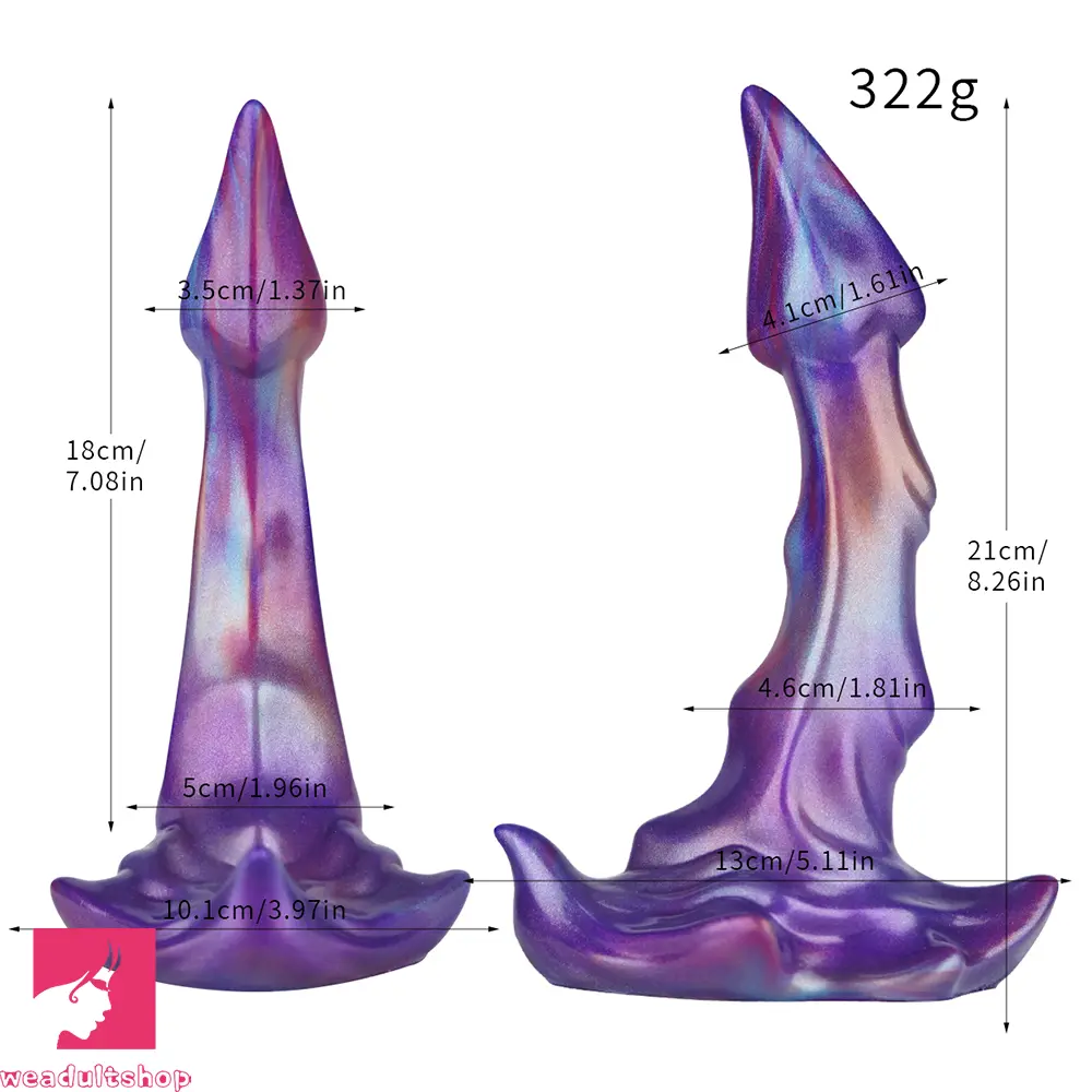 8.26in Monster Big Silicone Dildo Suction Cup Base For Hands-Free Sex