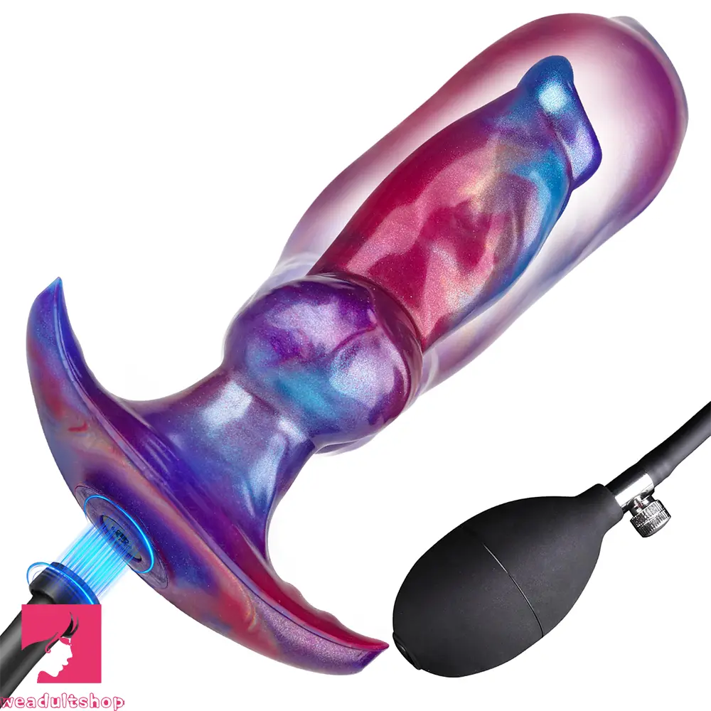 6.7in Magnetic Inflatable Knot Silicone Dildo G-spot Sex Toy For Penis