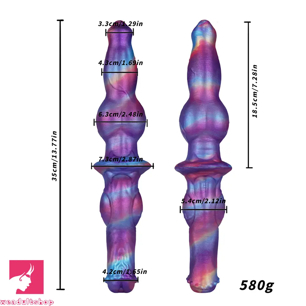 13.77in Dual Sided Horse Dog Knot Silicone Dildo G Spot Stimulator Dildo