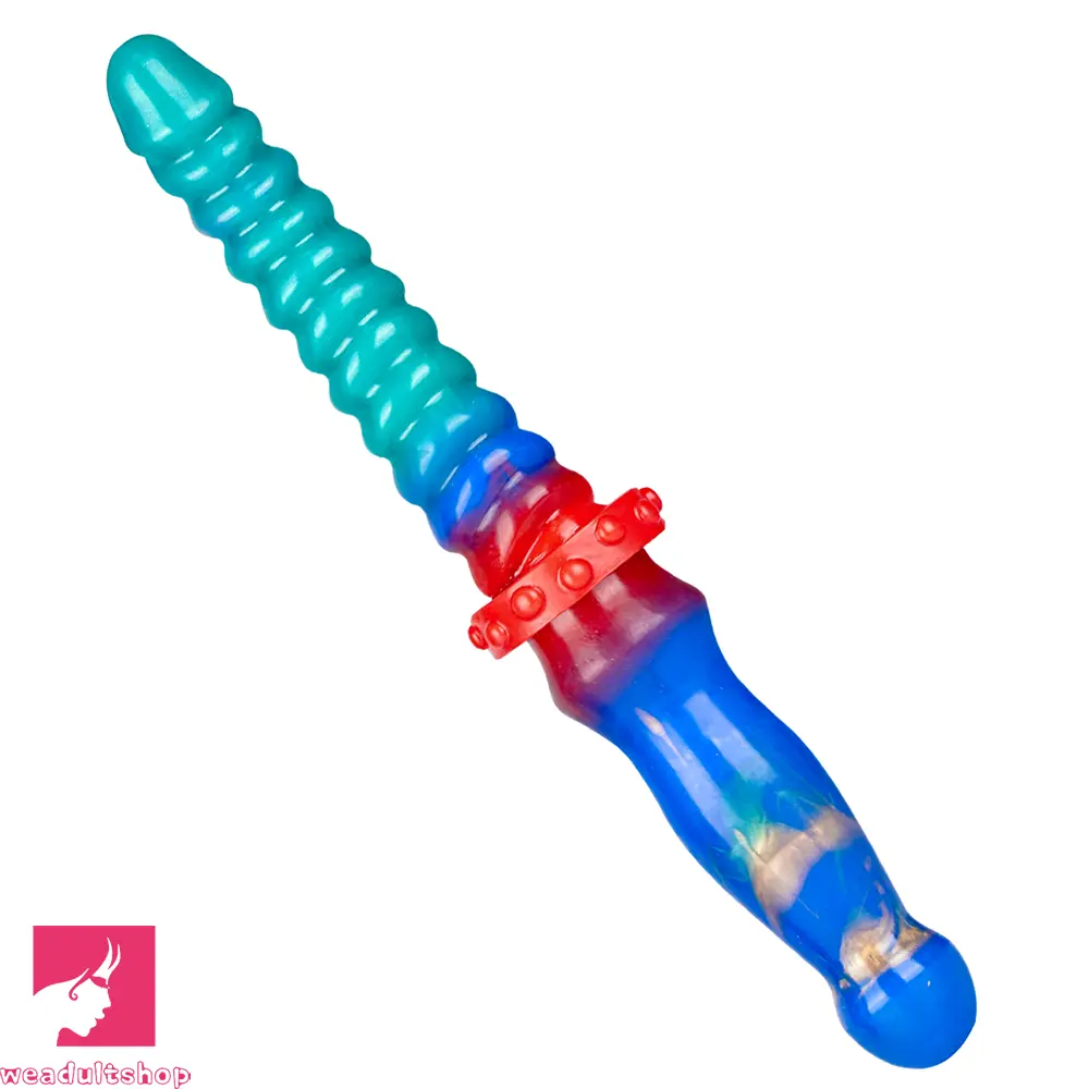 13.97in Dual Heads Silicone Big Long Knot Dildo Pleasure Feeling Toy