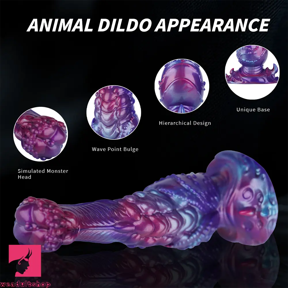 8.85in Fantasy Monster Hierarchical Design Silicone Big Dildo For Feeling