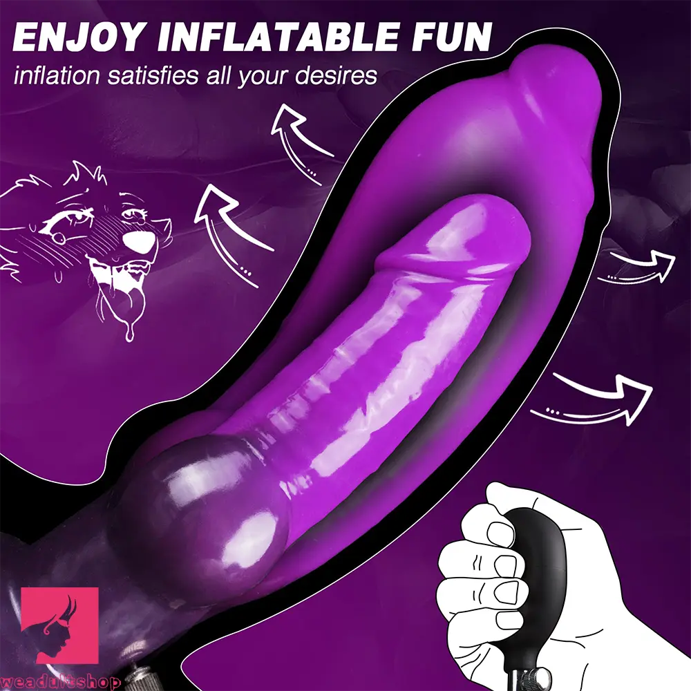 7.75in Big O Knot Silicone Inflatable Dildo Adult Gay Lesbian Cock Toy