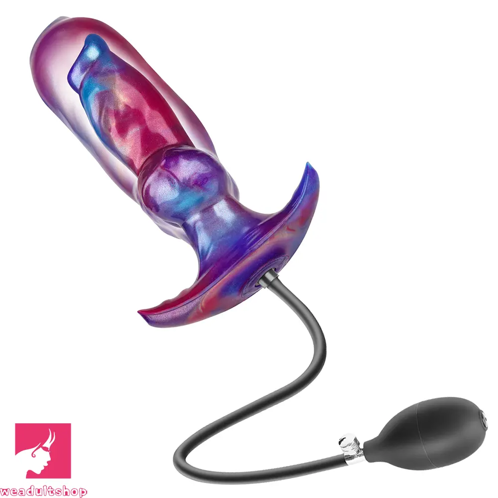 6.7in Magnetic Inflatable Knot Silicone Dildo G-spot Sex Toy For Penis