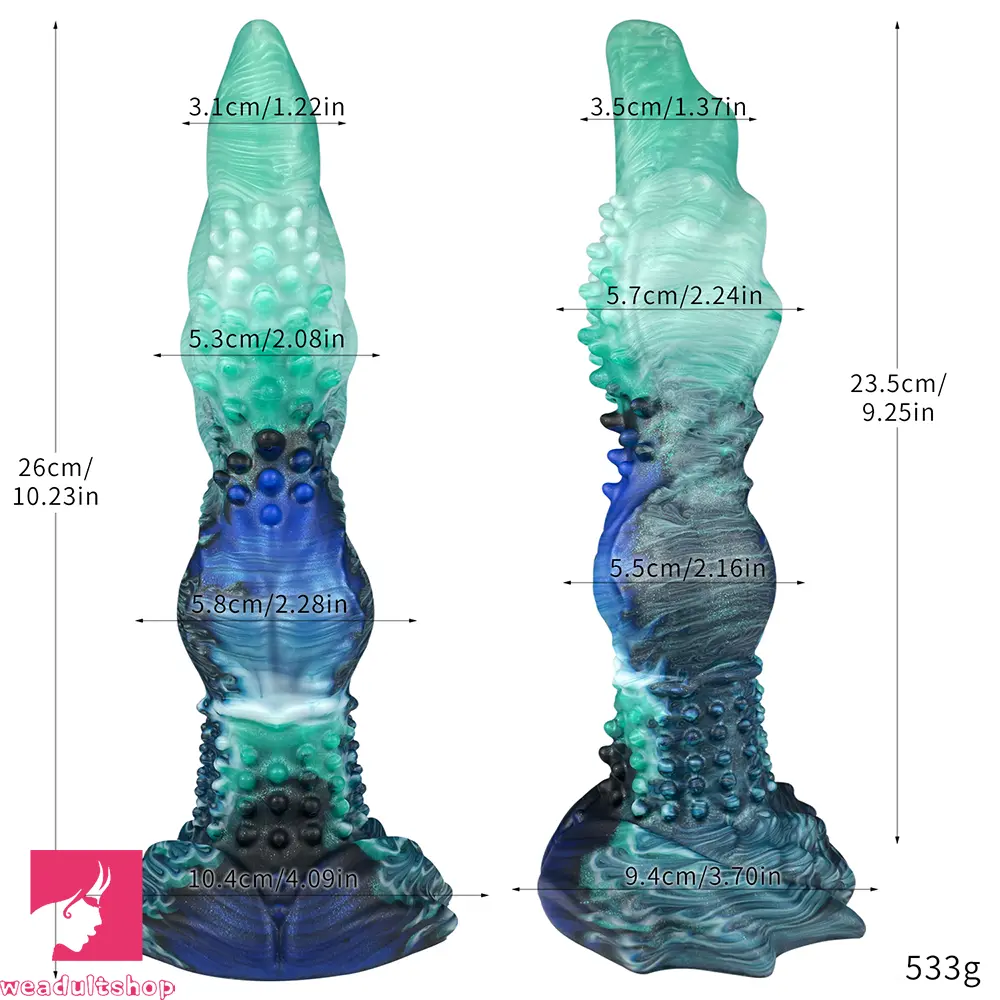 10.23in Monster Fantasy Silicone Spiked Dildo Soft Erotic Tool For Pleasure